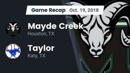 Recap: Mayde Creek  vs. Taylor  2018