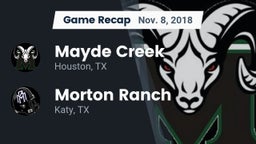 Recap: Mayde Creek  vs. Morton Ranch  2018