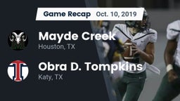 Recap: Mayde Creek  vs. Obra D. Tompkins  2019