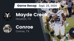Recap: Mayde Creek  vs. Conroe  2020