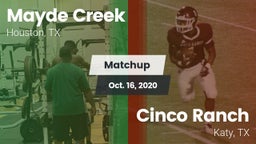 Matchup: Mayde Creek vs. Cinco Ranch  2020