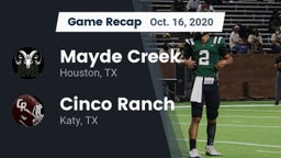 Recap: Mayde Creek  vs. Cinco Ranch  2020