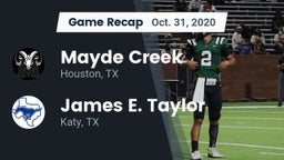 Recap: Mayde Creek  vs. James E. Taylor  2020