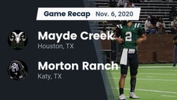 Recap: Mayde Creek  vs. Morton Ranch  2020