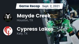 Recap: Mayde Creek  vs. Cypress Lakes  2021