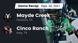 Recap: Mayde Creek  vs. Cinco Ranch  2021