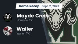Recap: Mayde Creek  vs. Waller  2023