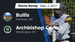 Recap: Bullis  vs. Archbishop Carroll  2017