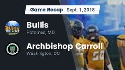 Recap: Bullis  vs. Archbishop Carroll  2018
