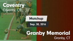 Matchup: Coventry vs. Granby Memorial  2016