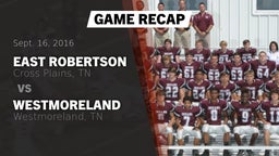 Recap: East Robertson  vs. Westmoreland  2016