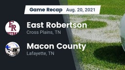 Recap: East Robertson  vs. Macon County  2021