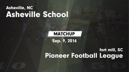Matchup: Asheville vs. Pioneer Football League 2016