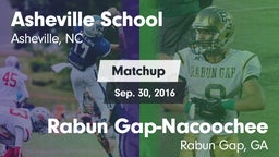 Matchup: Asheville vs. Rabun Gap-Nacoochee  2016