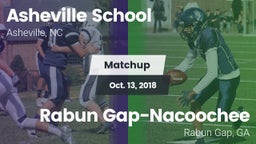 Matchup: Asheville vs. Rabun Gap-Nacoochee  2018