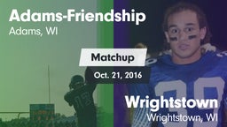 Matchup: Adams-Friendship vs. Wrightstown  2016
