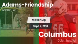 Matchup: Adams-Friendship vs. Columbus  2018