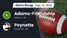 Recap: Adams-Friendship  vs. Poynette  2022