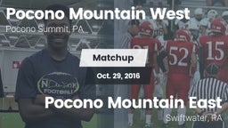 Matchup: Pocono Mountain West vs. Pocono Mountain East  2016