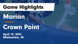 Marian  vs Crown Point  Game Highlights - April 15, 2024