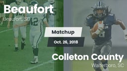 Matchup: Beaufort vs. Colleton County  2018