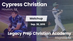 Matchup: Cypress Christian vs. Legacy Prep Christian Academy 2016