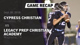 Recap: Cypress Christian  vs. Legacy Prep Christian Academy 2016
