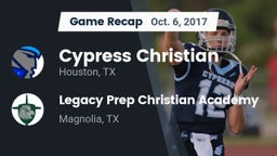 Recap: Cypress Christian  vs. Legacy Prep Christian Academy 2017
