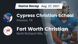 Recap: Cypress Christian School vs. Fort Worth Christian  2021