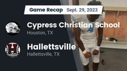 Recap: Cypress Christian School vs. Hallettsville  2023