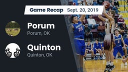 Recap: Porum  vs. Quinton  2019