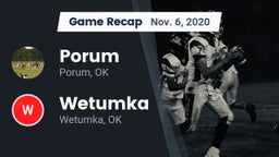 Recap: Porum  vs. Wetumka  2020