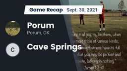 Recap: Porum  vs. Cave Springs 2021