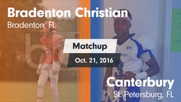 Matchup: Bradenton Christian vs. Canterbury  2016
