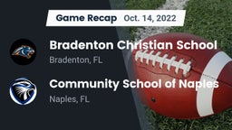 Recap: Bradenton Christian School vs. Community School of Naples 2022