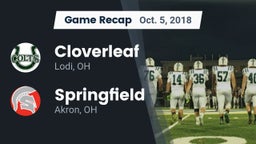 Recap: Cloverleaf  vs. Springfield  2018