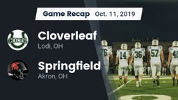 Recap: Cloverleaf  vs. Springfield  2019
