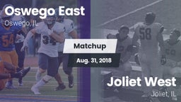 Matchup: Oswego East vs. Joliet West  2018