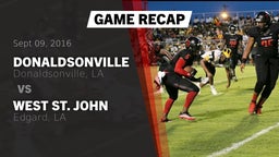 Recap: Donaldsonville  vs. West St. John  2016