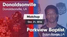 Matchup: Donaldsonville vs. Parkview Baptist  2016