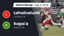 Recap: Lahainaluna  vs. Kapa'a  2018