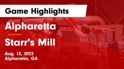 Alpharetta  vs Starr's Mill  Game Highlights - Aug. 13, 2022