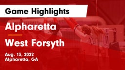 Alpharetta  vs West Forsyth  Game Highlights - Aug. 13, 2022