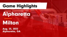 Alpharetta  vs Milton  Game Highlights - Aug. 25, 2022