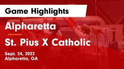 Alpharetta  vs St. Pius X Catholic  Game Highlights - Sept. 24, 2022