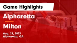 Alpharetta  vs Milton  Game Highlights - Aug. 22, 2023