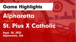 Alpharetta  vs St. Pius X Catholic  Game Highlights - Sept. 28, 2023