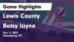Lewis County  vs Betsy layne Game Highlights - Oct. 4, 2022