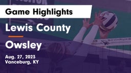 Lewis County  vs Owsley Game Highlights - Aug. 27, 2023