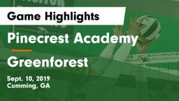 Pinecrest Academy  vs Greenforest Game Highlights - Sept. 10, 2019